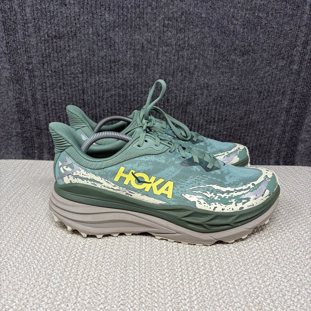 Hoka One One Stinson 7 Trail Running Shoes Ferm Cement Green Grey Men’s 11.5 D